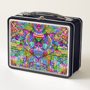 Sketching Fantasy Art - Abstract Neon Shift 3 Metal Lunch Box