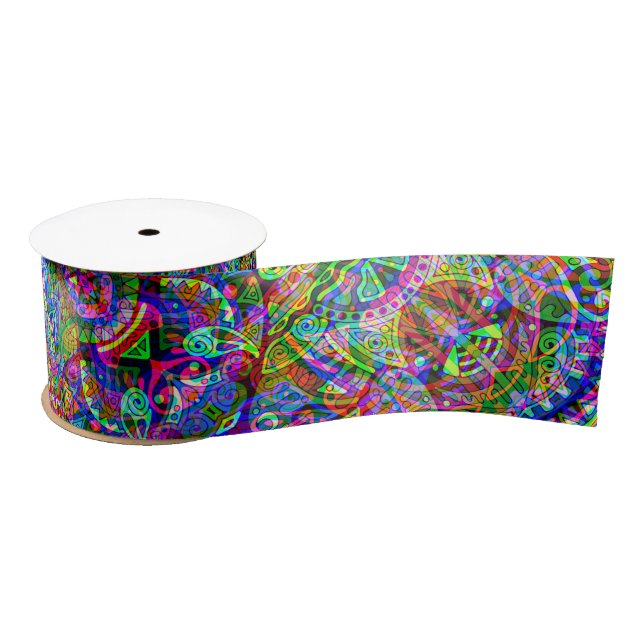 Sketching Fantasy Art - Abstract Neon Shift 3 Satin Ribbon (Spool)