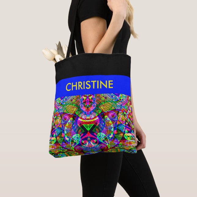 Sketching Fantasy Art - Abstract Neon Shift 3 Tote Bag (Close Up)