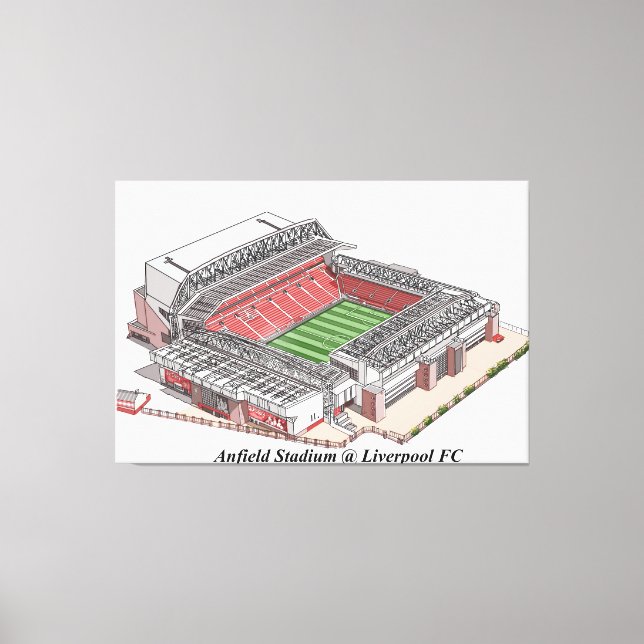Sketching of Anfield Stadium home of Liverpool FC Canvas Print (Front)