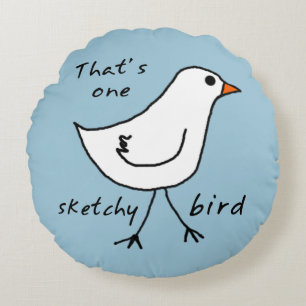 Sketchy Bird Throw Pillow