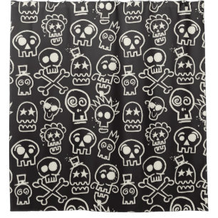 Sketchy Black Skull Seamless Wallpaper