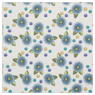 Sketchy Blue Flower Fabric