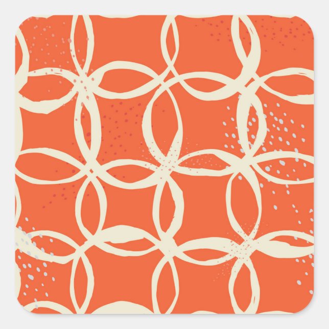 Sketchy Circles Trendy Seamless Design Square Sticker (Front)