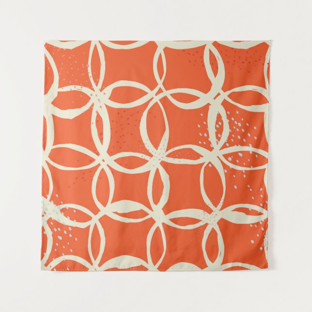 Sketchy Circles Trendy Seamless Design Tapestry (Front)