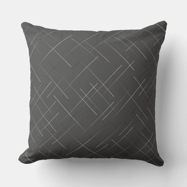 Sketchy Diagonal Pinstriped Throw Pillow (Front)