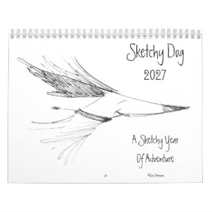 Sketchy Dog Adventures Wall Calendar 2027