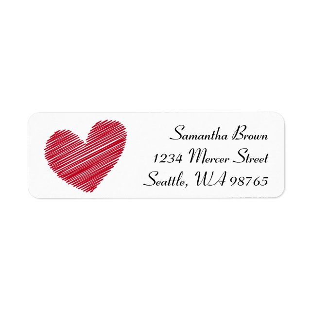 Sketchy Heart Return address labels (Front)