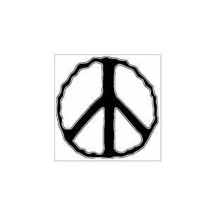 Sketchy Peace Sign Rubber Stamp