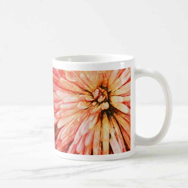 Sketchy Pink Flower Coffee Mug (Right)
