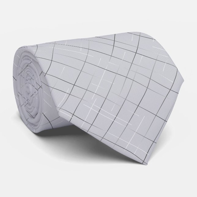Sketchy Pinstripes | Lt. Grey Tie (Rolled)