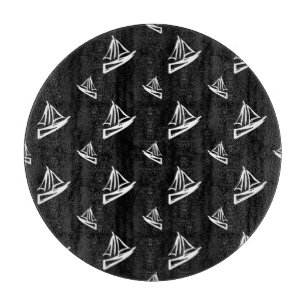 Sketchy Sailboat Pattern Cutting Board