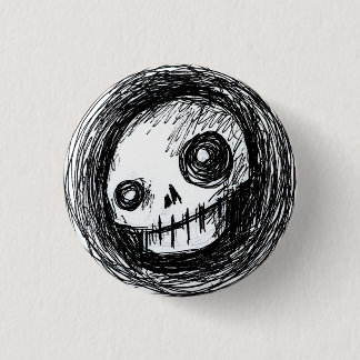 Sketchy Skull 1 Inch Round Button