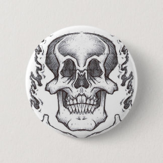 Sketchy Skull 2 Inch Round Button