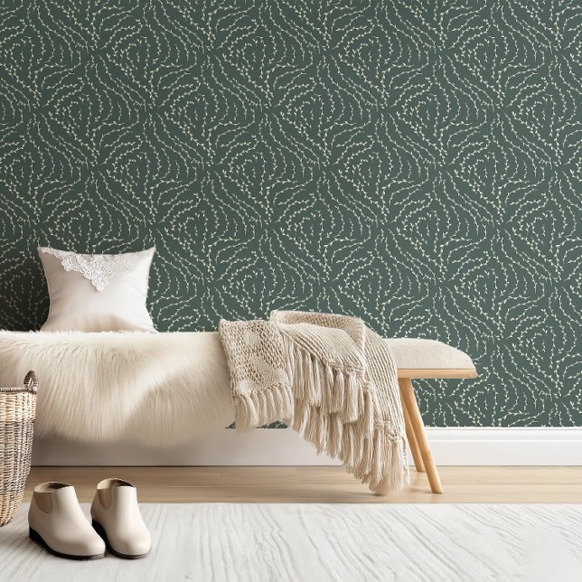 Sketchy Wavy Vines / rocky river green Wallpaper (Creator Uploaded)