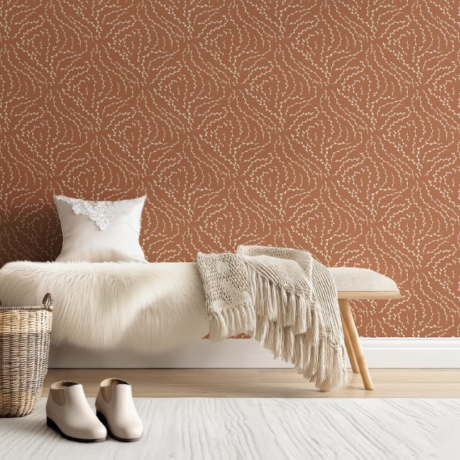 Sketchy Wavy Vines / spiced cider rust Wallpaper (Creator Uploaded)