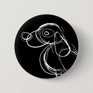 Sketchy White Dog Button