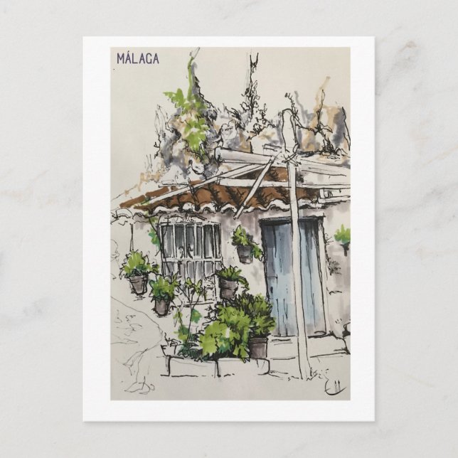 Skethchbook pages. Málaga. Markers Postcard (Front)