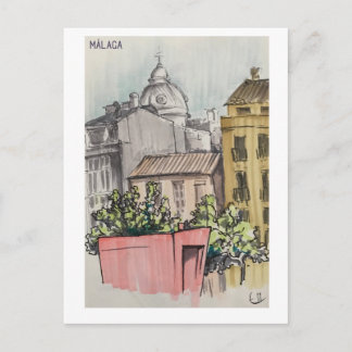 Skethchbook pages. Málaga. Markers Postcard