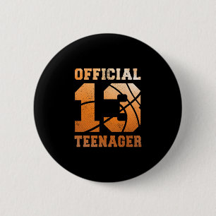Sketll 13th Birthday Official Teenager Boy 13 Year 2 Inch Round Button