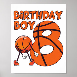 Sketll 8th Birthday Boy Sketll Player 8 Year Old B Poster