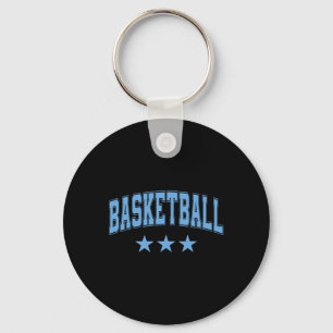 Sketll All Sky Blue Stars Clic Retro Varsity Text Keychain