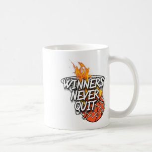 Sketll Apparel - Winners Never Quit - Fire Sketll  Coffee Mug