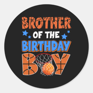 Sketll Brother Of The Birthday Boy Family Matching Classic Round Sticker