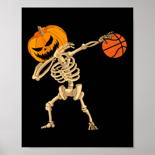 Sketll Dabbing Skeleton Men Boys Halloween Sketll  Poster