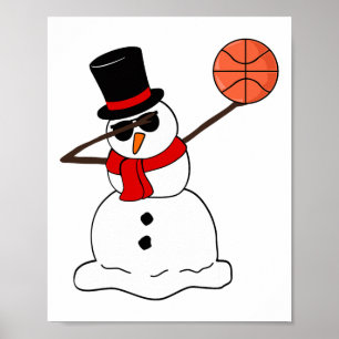 Sketll Dabbing Snowman Light Christmas Sketll Play Poster
