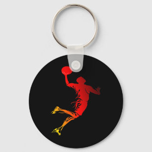 Sketll Flame Dunk Flame Sketll Player Gift Keychain