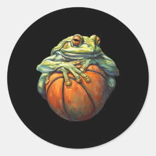 Sketll Frog Bll Player Artwork Drawing Sketll Hoop Classic Round Sticker