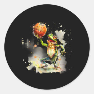 Sketll Frog Sketll Lover Toad Artwork Watercolor  Classic Round Sticker