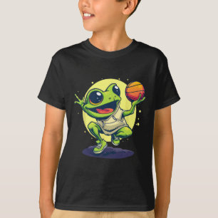 Sketll Frog Toad Sketll Player Animal Art Drawing  T-Shirt