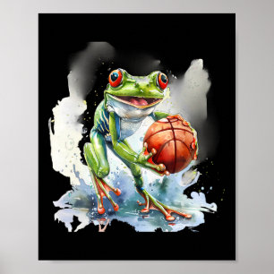 Sketll Frog Toad Watercolor Artwork Sketll Lover  Poster