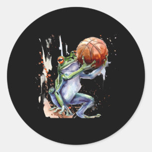 Sketll Frog Watercolor Artwork Sketll Lover Toad  Classic Round Sticker