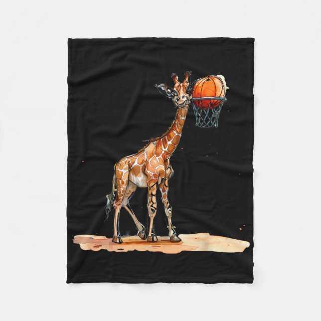 Sketll Giraffe Sketll Player Artwork Slam Dunk  Fleece Blanket (Front)