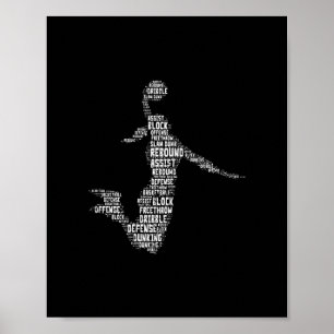 Sketll Girl Dunk Words Player Women Girls Kid Teen Poster