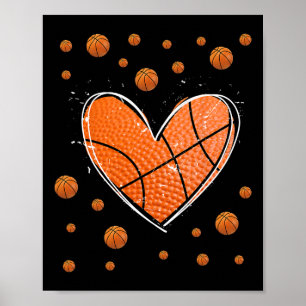 Sketll Heart Valentines Day For Boys Girls Sports Poster