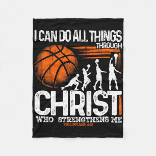 Sketll I Can Do All Things Through Christ Fleece Blanket