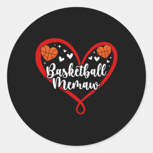 Sketll Memaw Heart Memaw Of A Sketll Player Memaw  Classic Round Sticker