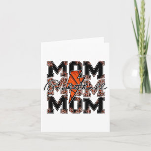 Sketll Mom Leopard Lightning Bolt Sketll Game Day  Card