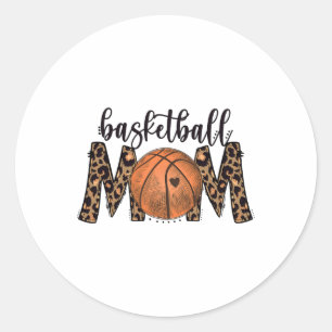 Sketll Mom Leopard Print Cheetah Proud Mom Sport  Classic Round Sticker