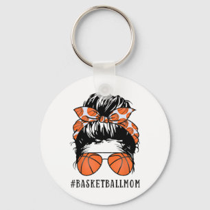 Sketll Mom Messy Bun Proud Mama Sketll Sunshades Keychain