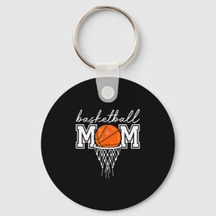 Sketll Mom Mother Leopard Sketll Hoop Net Game Day Keychain