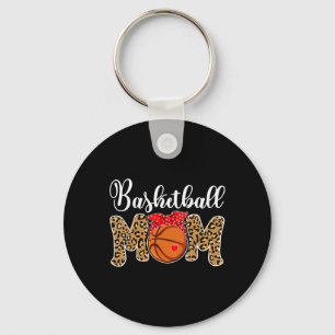 Sketll Mom Mother Leopard Sketll Hoop Net Game Day Keychain