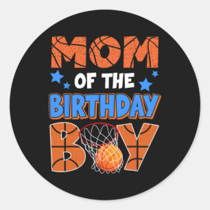 Sketll Mom Of The Birthday Boy Family Matching Classic Round Sticker
