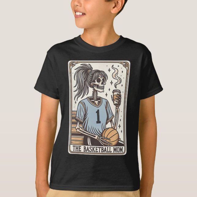 Sketll Mom Tarot Card Skeleton Halloween Witchy Vi T-Shirt (Front)