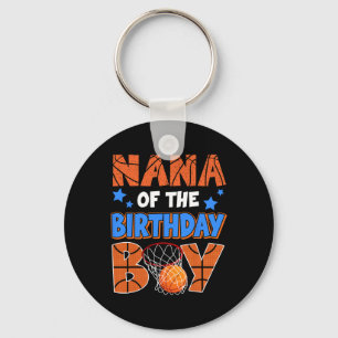 Sketll Nana Of The Birthday Boy Family Matching Keychain