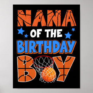 Sketll Nana Of The Birthday Boy Family Matching Poster